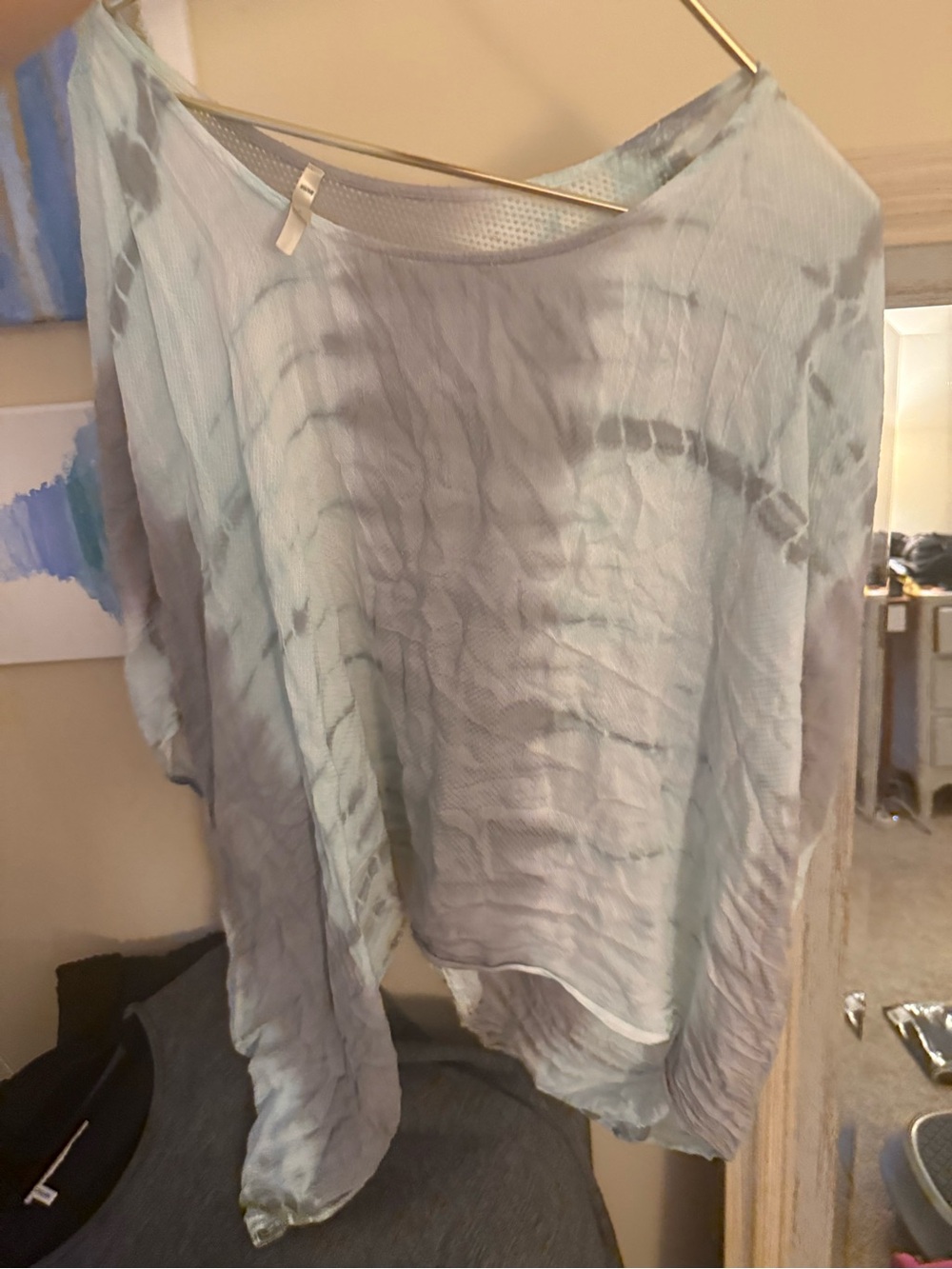 Light Blue Tie-Dye Women's Short-Sleeve Top M